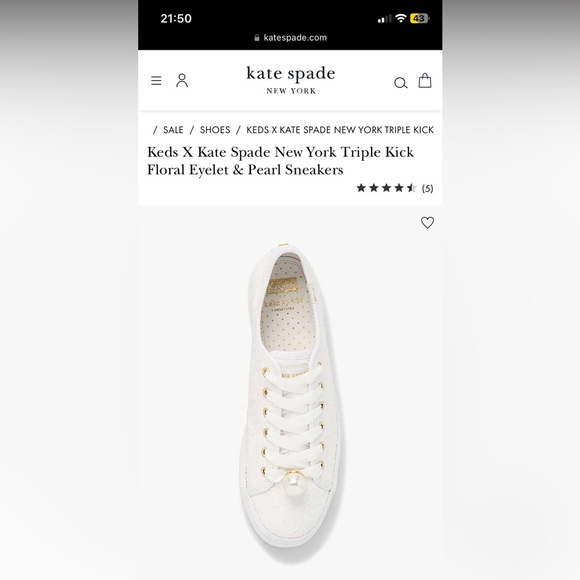BNIB - Keds x Kate Spade Triple Kick Pearl Shoes (Women’s) - Picture 5 of 8